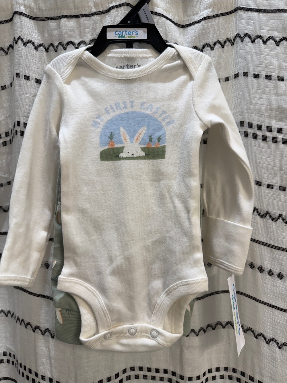 Carter's Cream 'My First Easter' Bunny Bodysuit with Pastel Graphic and Pants